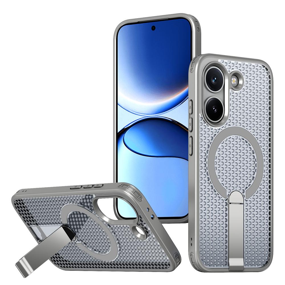 KEYSION Dutý kryt pro odvod tepla s MagSafe pro Xiaomi POCO X8 Pro Max Magnetické chlazení Skrytý stojánek Nárazuvzdorný kryt telefonu