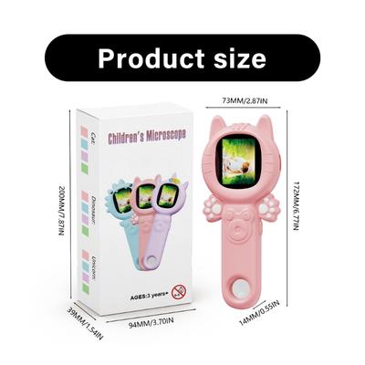 Interactive Children Science Handheld Microscope 500X STEM Learning Tool With LED Light for Classroom Home Exploration