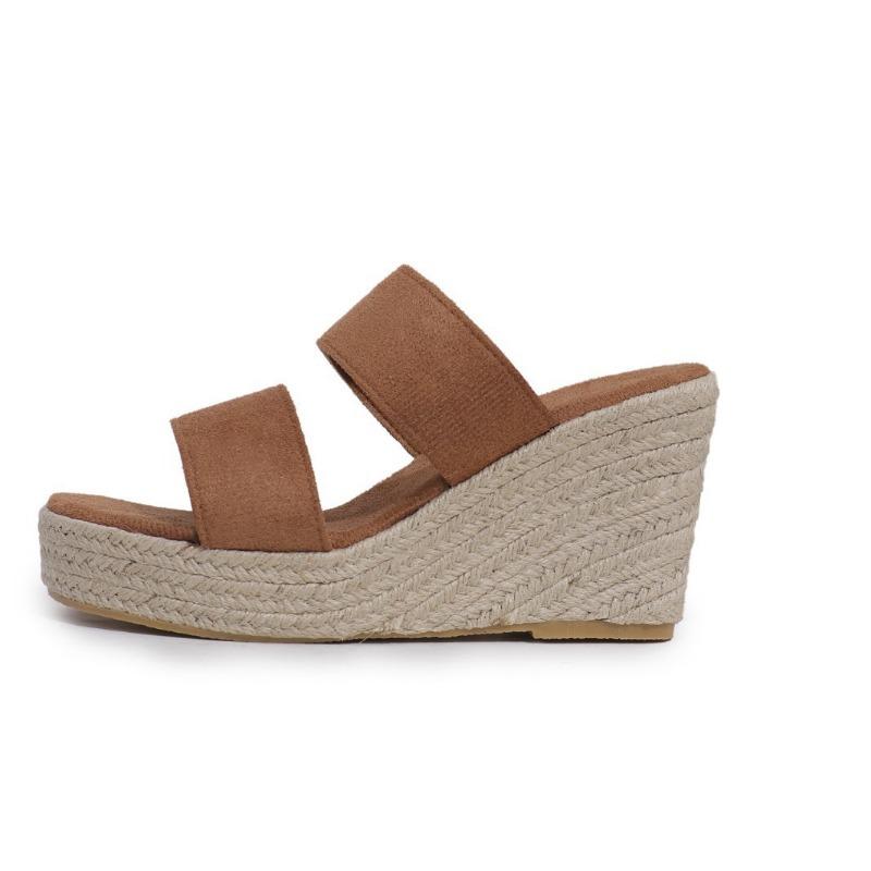 Fashion Summer Platform Sandals 35-43 Plus Size Women Peep Toe High Wedges Footwear Comfortable High Heel Slides Beach Slippers