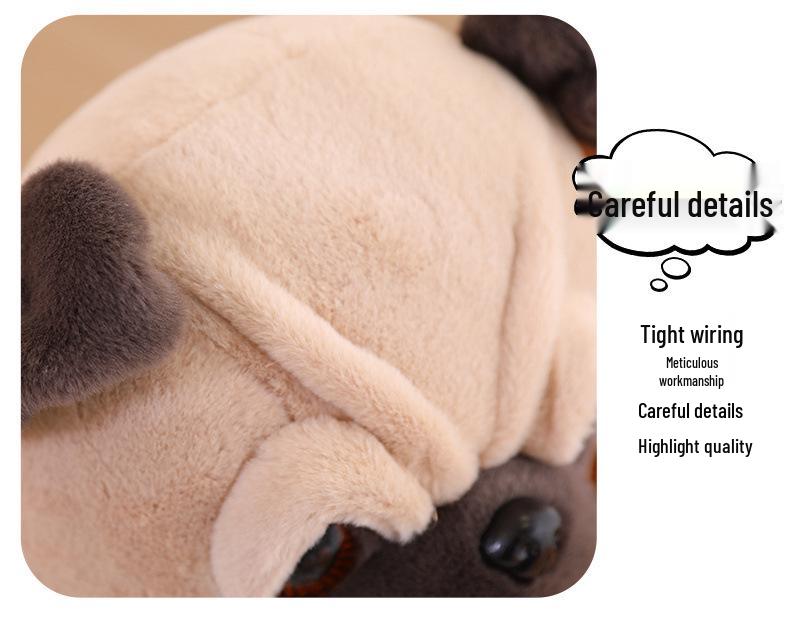 Handmade Plush Pug Dog Doll for Kids