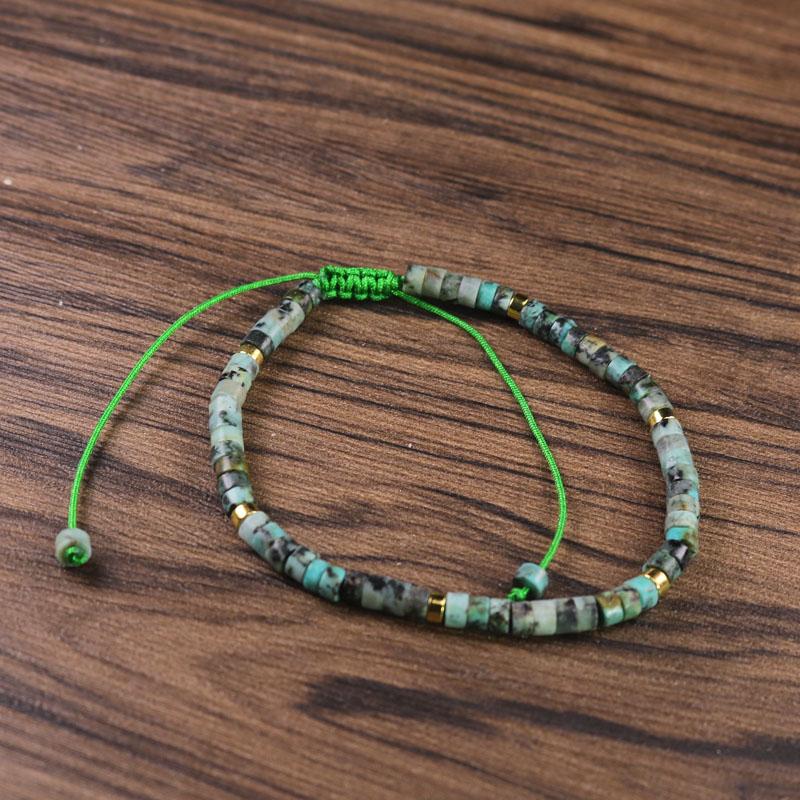 Turquoise Handmade 4mm Tibetan Beads Healing Calming Minimalist Women Bracelet
