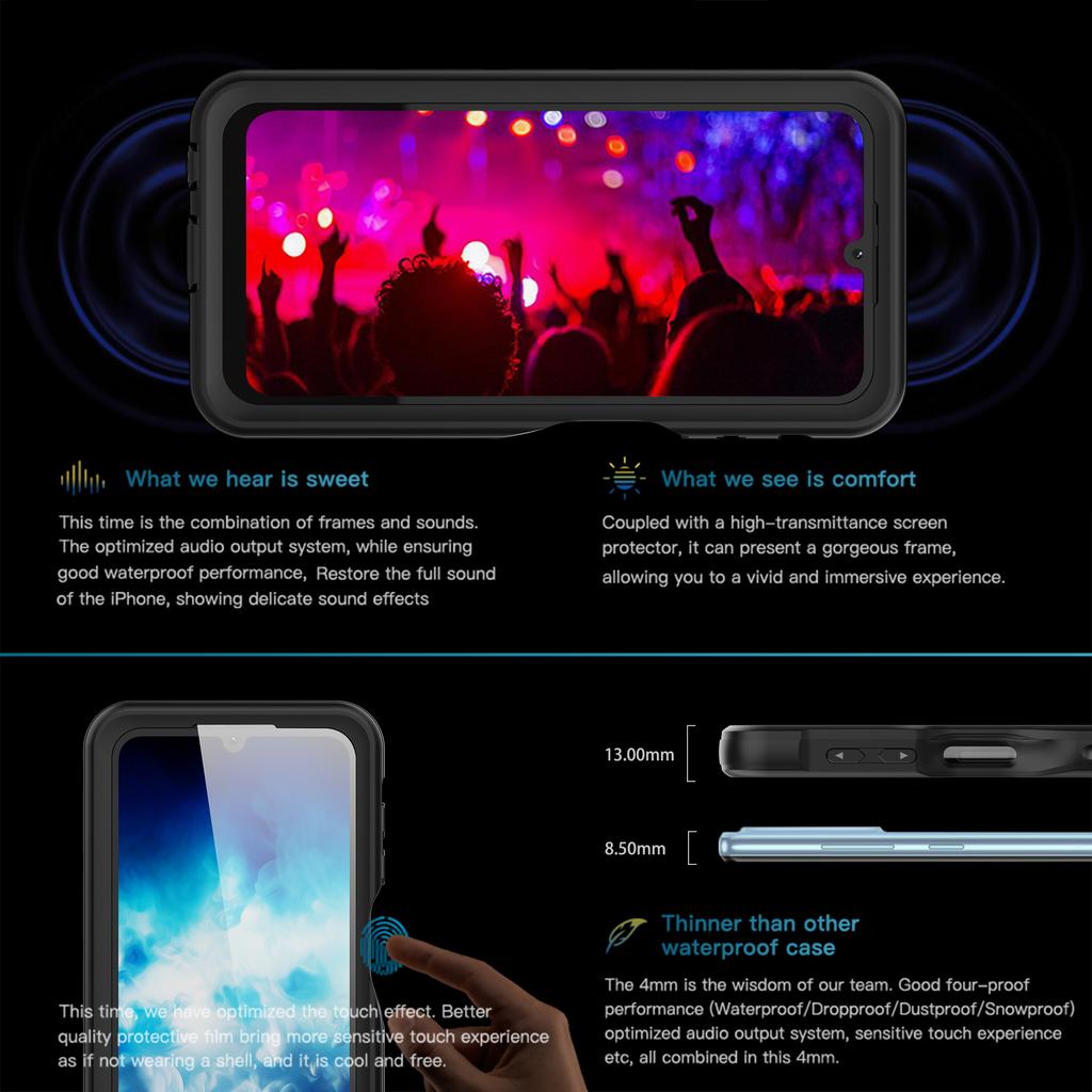 REDPEPPER A Series For Samsung Galaxy A25 5G (Global) (161.0 X 76.5 X 8.3mm) Anti-Drop Case Built-in Screen Protector IP68 Underwater Phone Cover