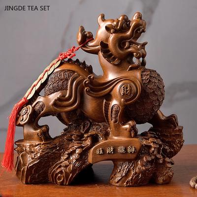 1 Piece of 27x13x27cm Resin Pixiu Ornament, High-end Living Room, Study, Office, Front Desk Decoration, Store Opening Gift