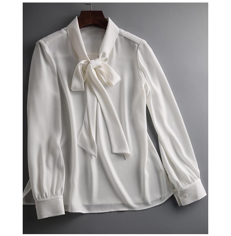 Elegant Women's Ribbon Shirt - Spring/Autumn Top