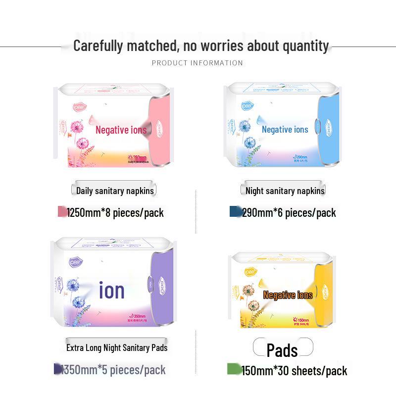 Shunni Refreshing Negative Ion Cottony Soft Breathable Sanitary Napkins for Day and Night Use