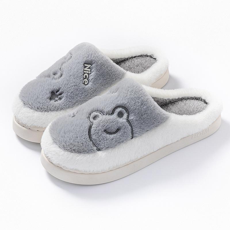 Plush cotton slippers autumn and winter indoor home dormitory hotel thick-soled plush warm couple shoes