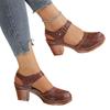 High Heels Women Sandals Chunky Cozy Walking Shoes Summer Pumps Dress Woman Slippers 2025 Trend Brand Hollow Sandalias De Mujer