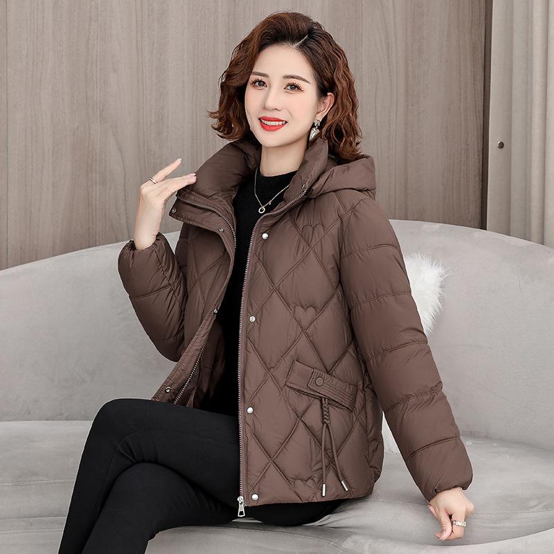 New Hooded Down Cotton-padded Jackets for Mothers, Middle-aged and Elderly Cotton-padded Jackets, Women's Short Cotton-padded Jackets, Winter Coats