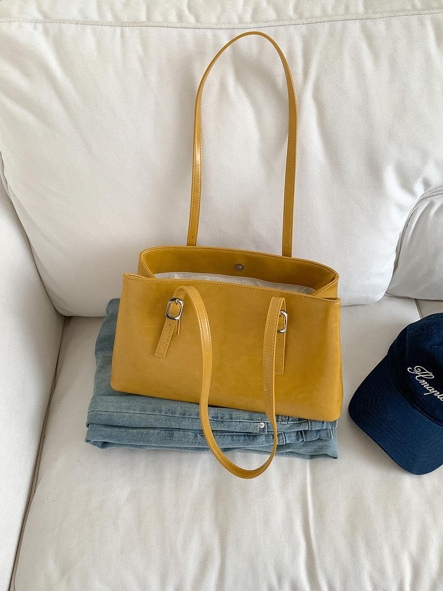 

Сумка для поездок на работу женская модная и универсальная новая сумка через плечо женская двухслойный дизайн большая вместимость сумка-тоут женская жёлтый