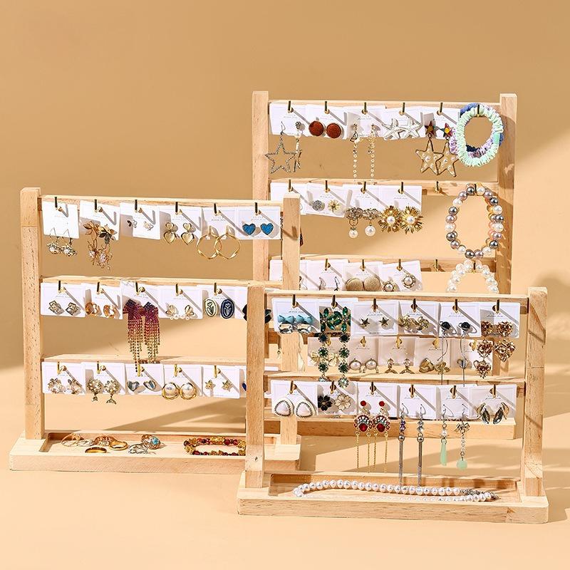 Jewelry Keychain Earrings Pendant Display Stand Solid Wood Trinket Hanger Hook Premium Sense Stall Store Counter