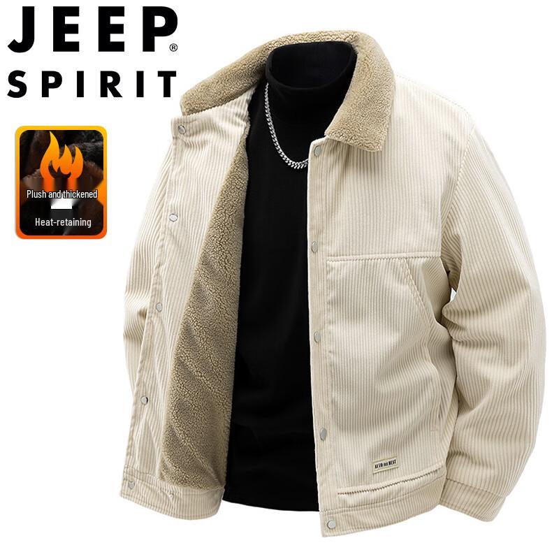 JEEP SPIRIT Men's Corduroy Fleece-Lined Jacket
