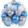 30 Pcs 10 12 Inch Metallic Gold Blue Silver Pearl White Latex and Gold Confetti Balloons for Birthday Wedding Party Decor
