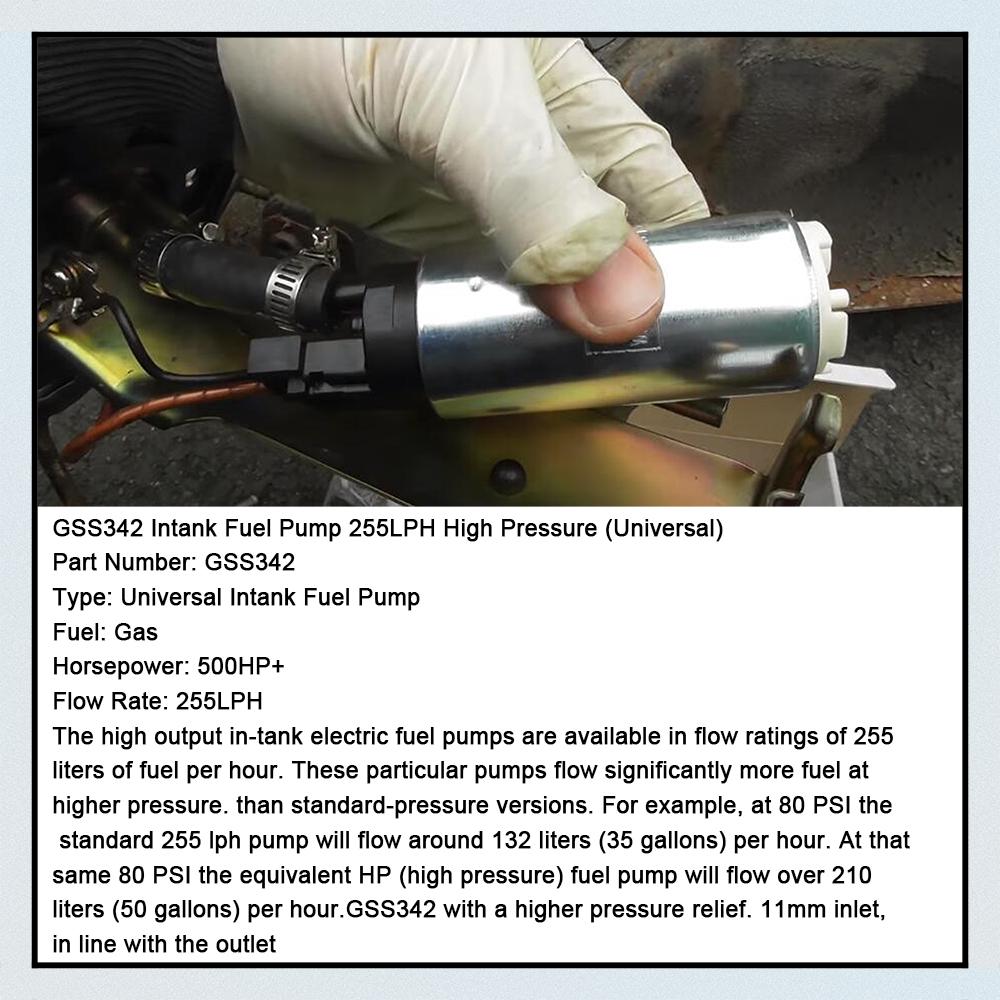 Universal 255 LPH High Pressure In-Tank Electric Fuel Pump GSS342 FP-390100