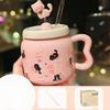 Creative Design Spring Kitten Ceramic Mug with Lid Cute Household Milk Oatmeal Cup Cartoon Cup Souvenir