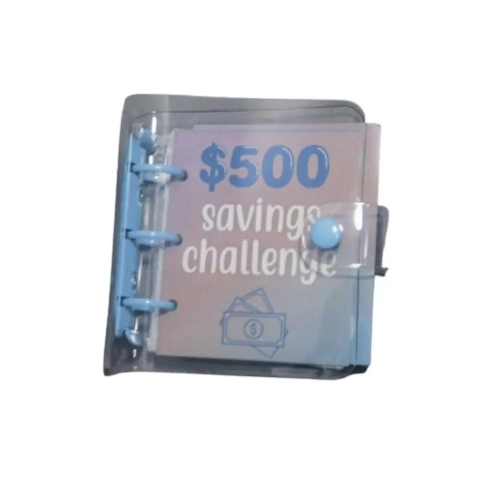 Mini Money Saving Binder PVC Cash Envelopes Mini Budget Binder $150/300/500/1000 Durable Savings Challenges Book