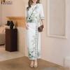 Women 3/4 Sleeve Blouse and Skirts Summer Two Piece Suit Sets