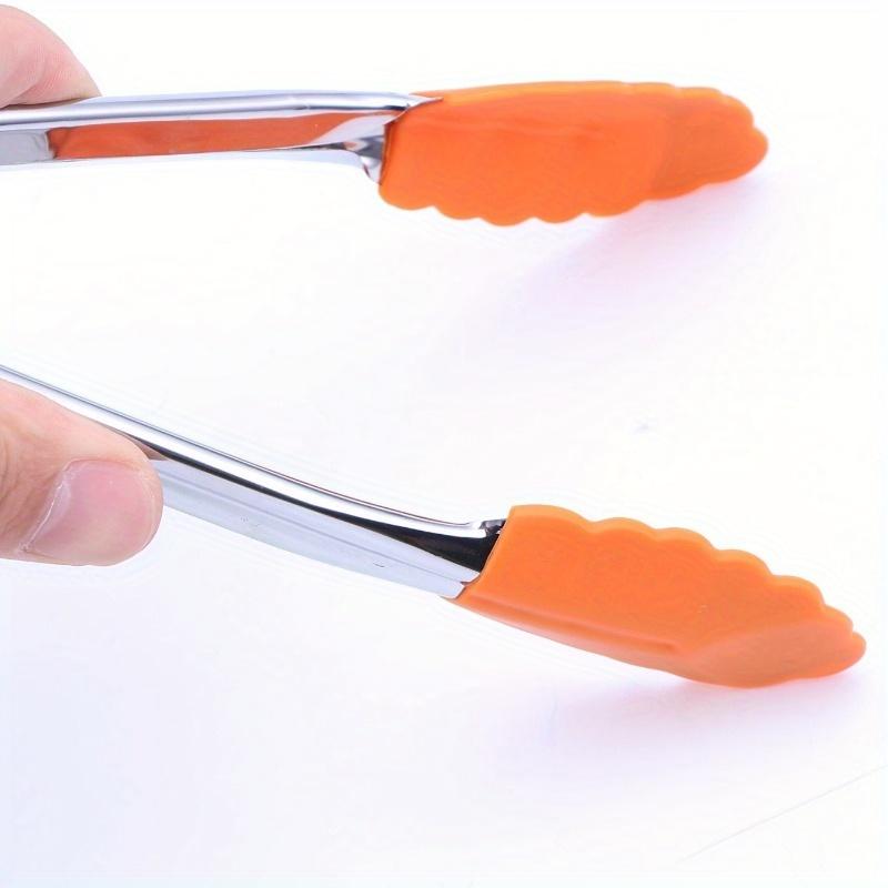 1pc Stainless Steel Kitchen Tongs, Multicolor Cake Sandwich Bread Food Tongs, Steak Salad Fruit Clips, Tools For Milk Tea Coffee