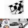 Black White Checker Pattern Bright Surface Stickers Car Decor For Motorcycles And Kitchen Surfaces