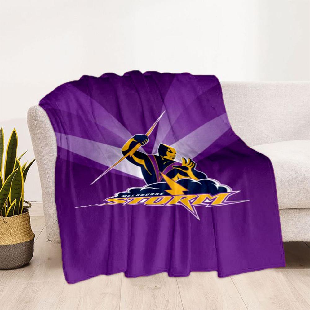 Coperte con logo della squadra Melbourne Storm Adatte per divani, viaggi, soggiorni anche un buon regalo per amici e familiari Adatte a tutte le stagioni.