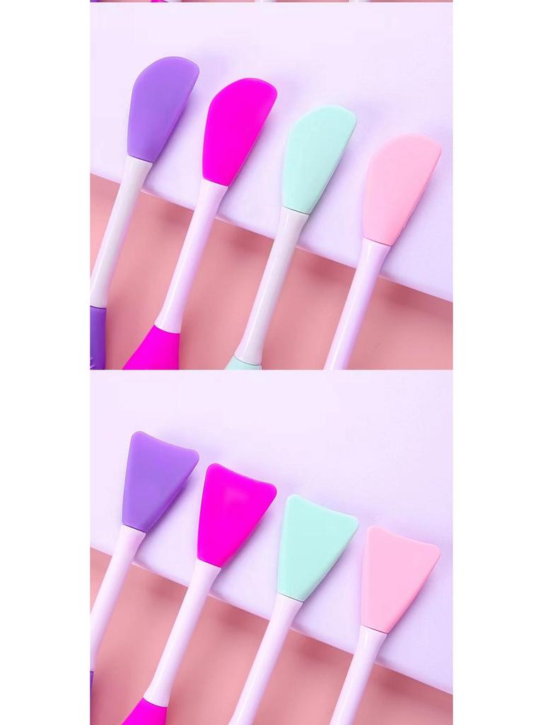Doppelfunktionaler 2-köpfiger Silikon-Maskenpinsel für selbstgemachte Schlammmasken und Beauty-Make-up. Perfekt zum Verschmieren und Reinigen.