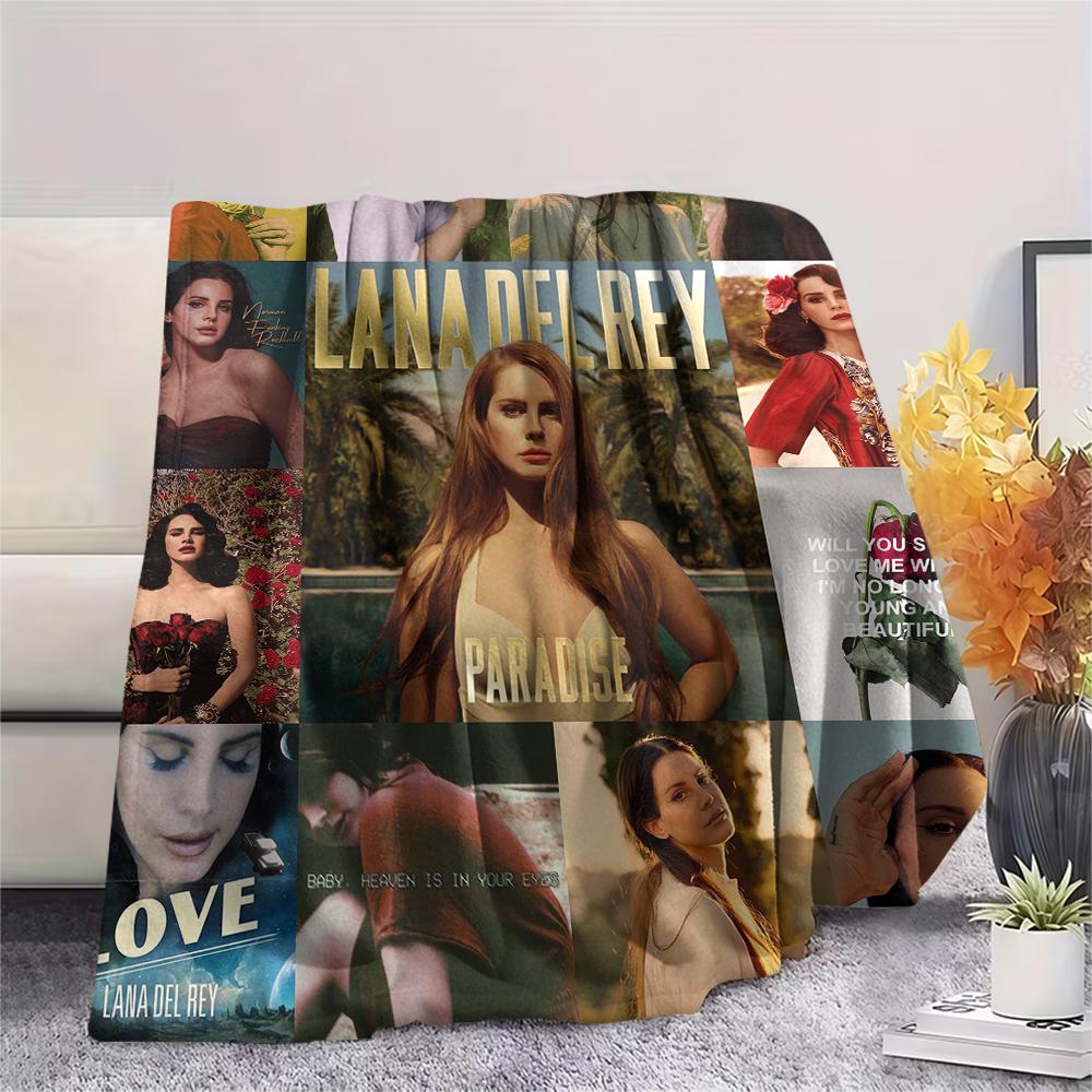 1 Adet Lana Del Rey Baskılı Flanel Battaniye, Yüksek Kalite, Dört Mevsim İçin Rahat, Ev Dekorasyonu, Sıcaklık ve Konfor, Noel Hediyeleri İçin Mükemmel