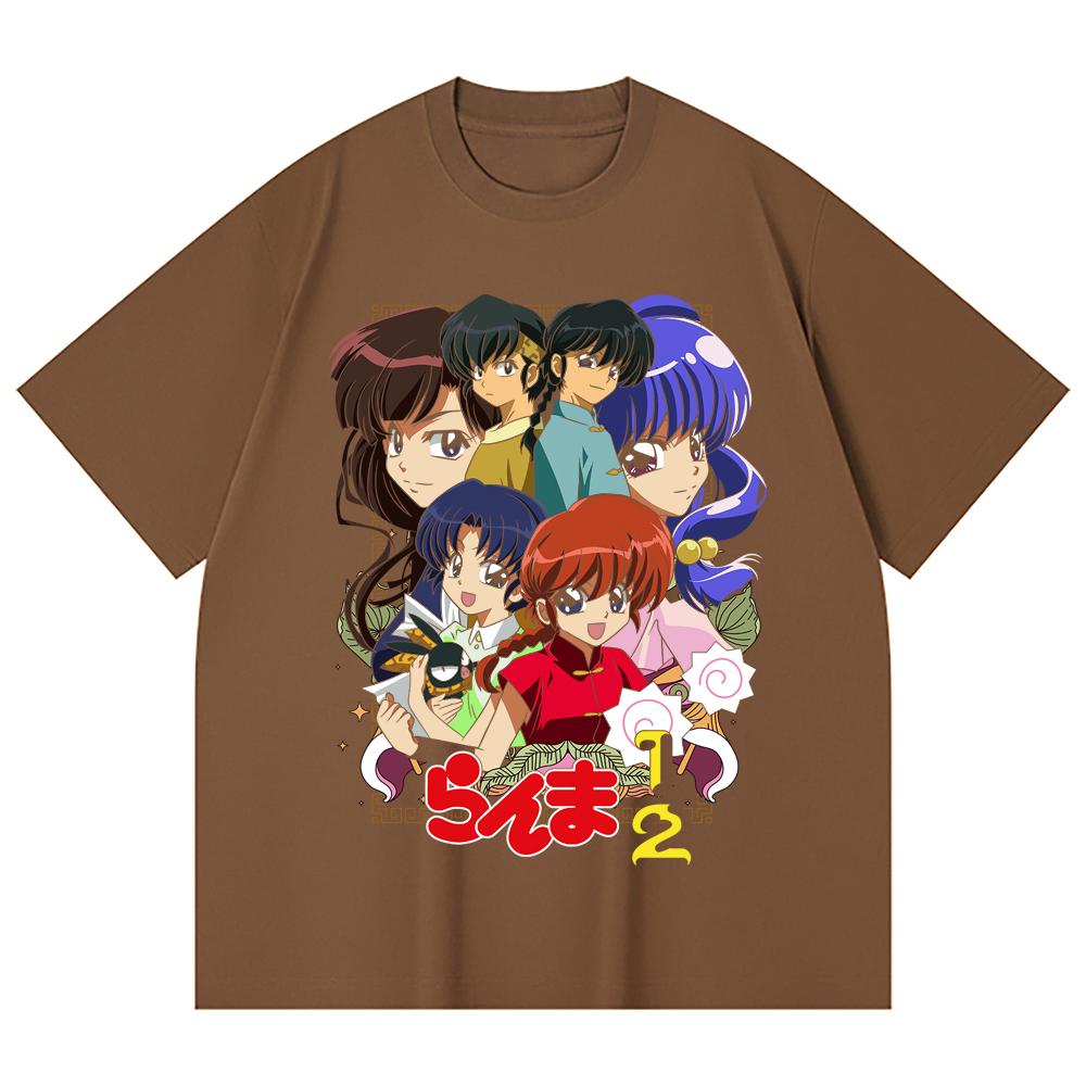 230 Gsm 100% Cotton Ranma 12 V6 Print Unisex Heavy Cotton T Shirt