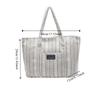 Large Capacity Canvas Tote Bag Minority Design Stripe Handbag Fashionable Mommy Bag  Travel