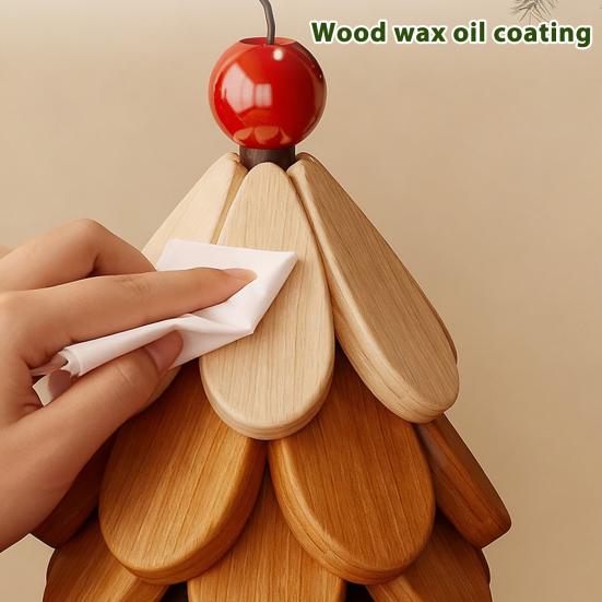 Christmas Tree Trivet Mats Set Heat-Resistant Wood Tripod Pot Holder Stain Resistant Table Protectors for Kitchen Dining