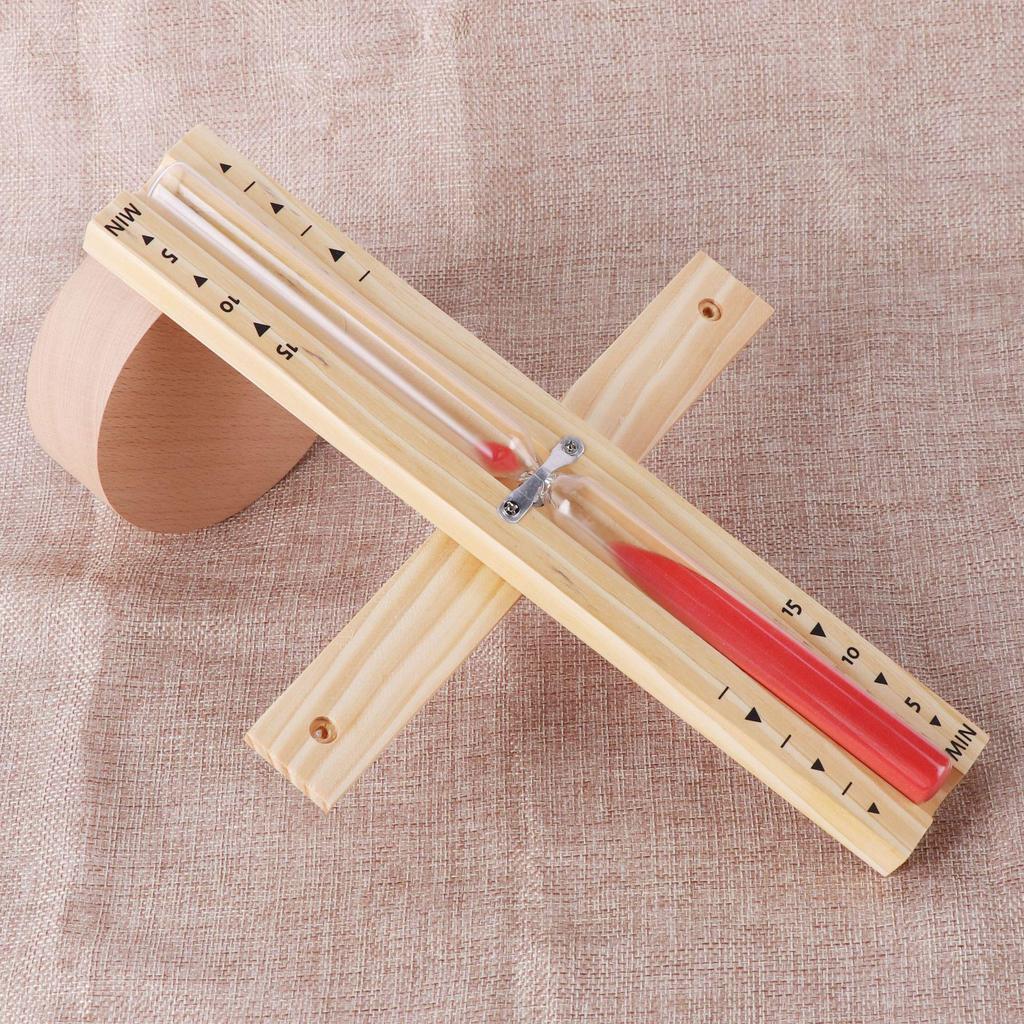 Wall-Mounted 15-Minute Rotating Wooden Sauna Hourglass Timer