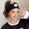 Warm Elastic Cute Wool Knitting Turban Wide Headwrap Women Hair Band Bear Headband Hair Accessories
