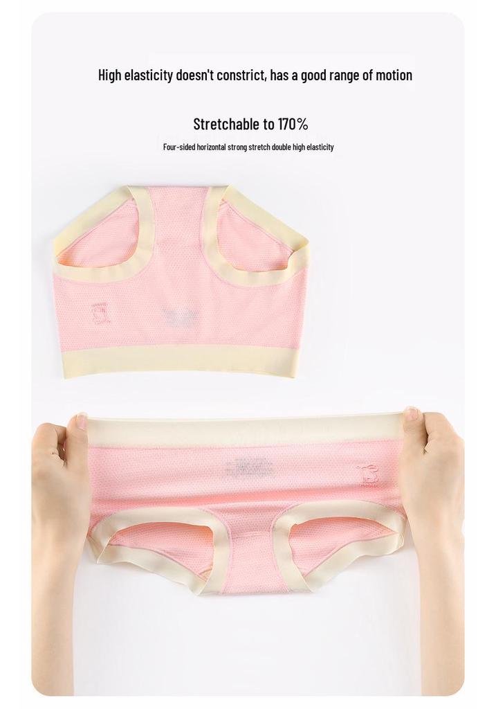 Summer Girls' Ice Silk Mesh Underwear - Soft Modal Cotton Triangle Pants for Toddlers, Breathable and Comfortable Fit.