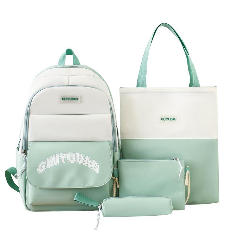 

Backpack New Style Junior High School Students High School Students School Bag Large Capacity Lightweight Backpack Simple Texture