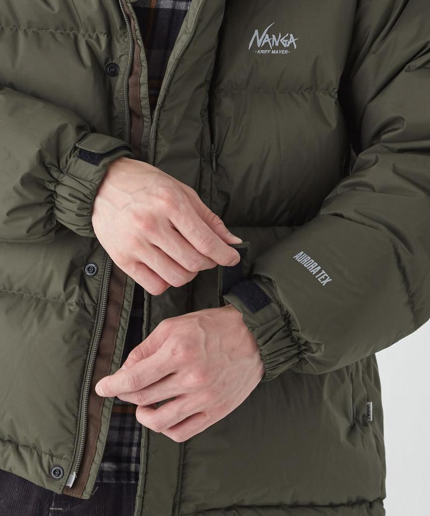 Cliff Mayer NANGA Collaboration Retro Down Jacket, Men's Large, Khaki