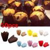 50 teile/los Candy Farbe Papier Kuchen Cupcake Liner Backen Muffin Box Tasse Fall Party Tablett Kuchen Form Decor