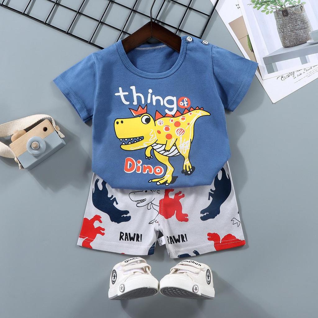 Παιδικό Σετ Κοντομάνικο Καλοκαιρινό Ρούχο, Ελαφρύ και Δροσερό, Άνετο και Μαλακό Σετ με Σχέδια