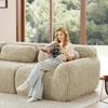 Aviana Armless Sofa W/Pillow Plush Fabric-Light Khaki