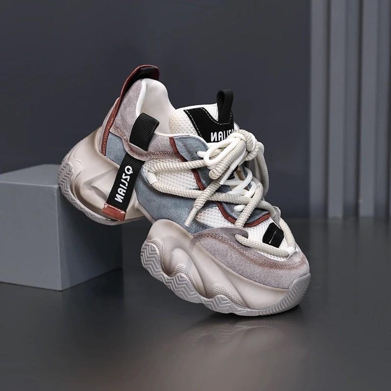 Small man, thick sole increases height, spring and autumn new mesh breathable sports fashion casual style dad shoes woman