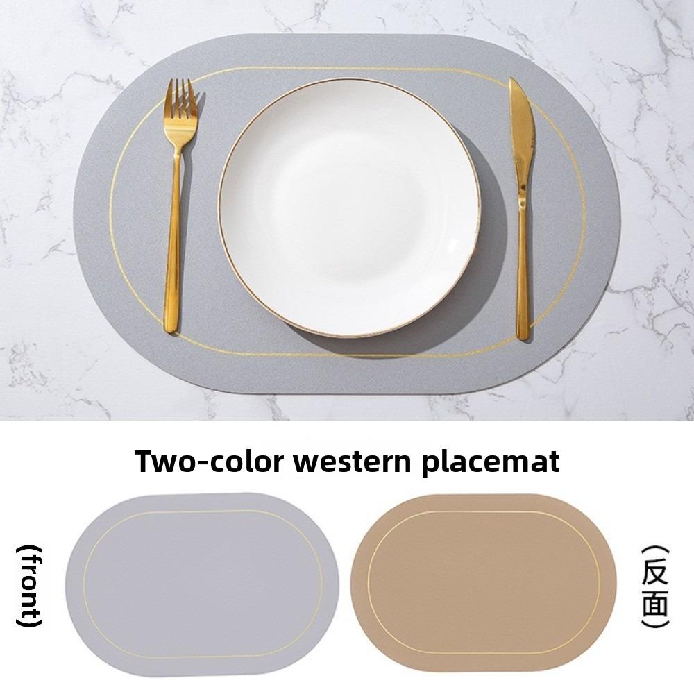 Leather Table Placemats Heat Resistant Waterproof Coffee Shop Decoration Oil-proof Washable Table Mats for Dining Table