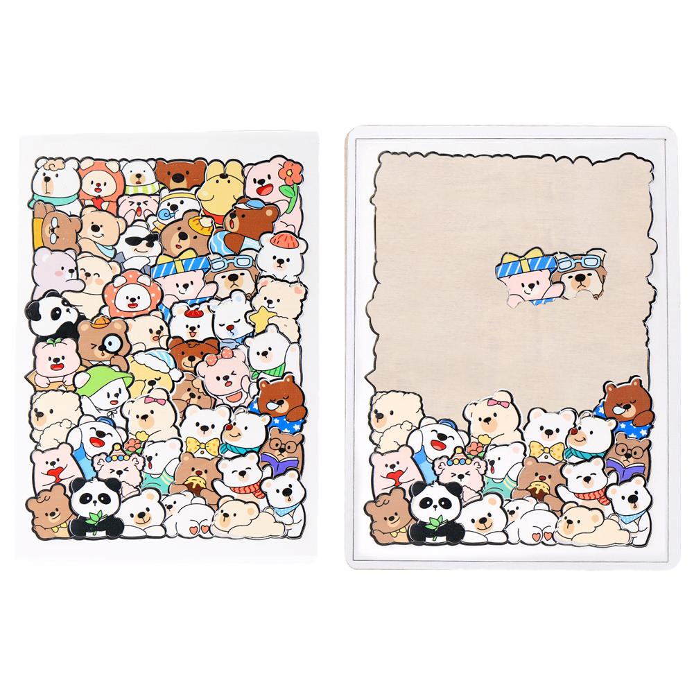 50pcs Wooden Cat Puzzles Animal Wooden Puzzle Stacking Toys Educational Puzzle For Kid Boys Girls Gifts Decoration Painting