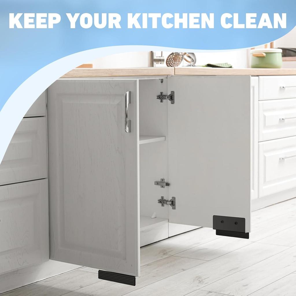 2 Pcs Cabinet Foot Pull for Trash Drawer, Hands Free Toe Kick Opener for Under Sink Pull Out Trash Can, Drill Adhesive or Screw Mount, Touchless