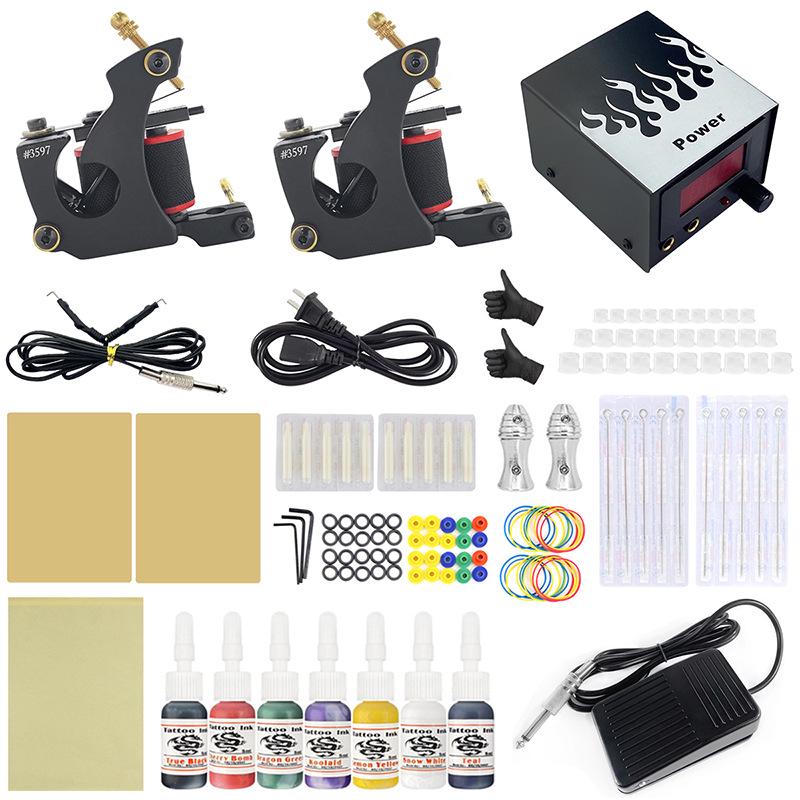 

T603 Двойная тату-машинка и набор для практики