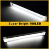 2Pc Interior Car 108LED Bar Light 6000K Tube Fixtures Camper RV For Boat Caravan