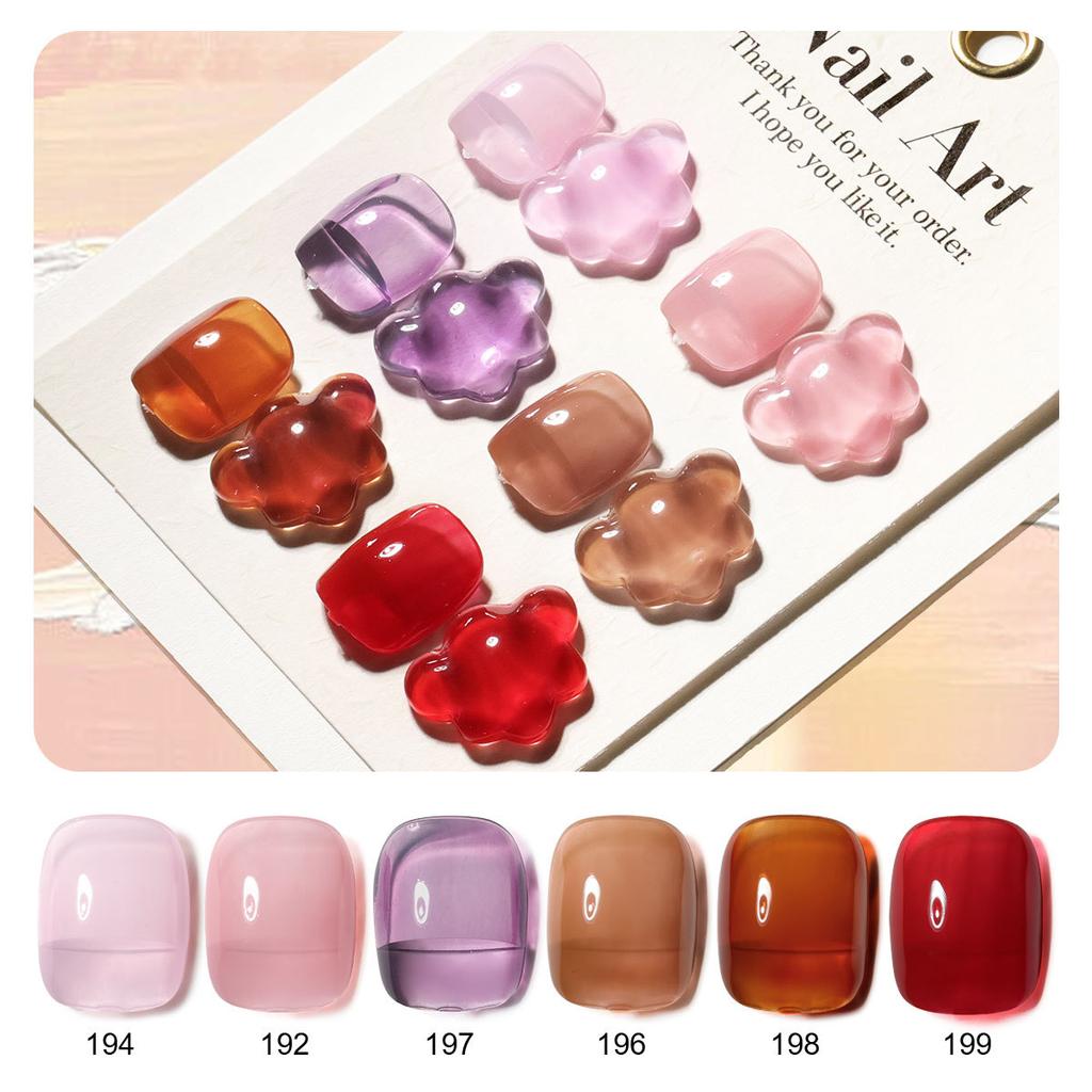 LIMEGIRL 6 Colors Gel Polish Set Shimmer Purple Mint Nude Nail Art Kit Low Odor Quick Dry Long Lasting