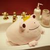 1 Stück 35cm süß der Kronen-Frosch Plüschkissen gefüllt mit Daunenbaumwolle Kinderspielzeug kawaii lächelnder Frosch Puppen für Kinder Geburtstagsgeschenk