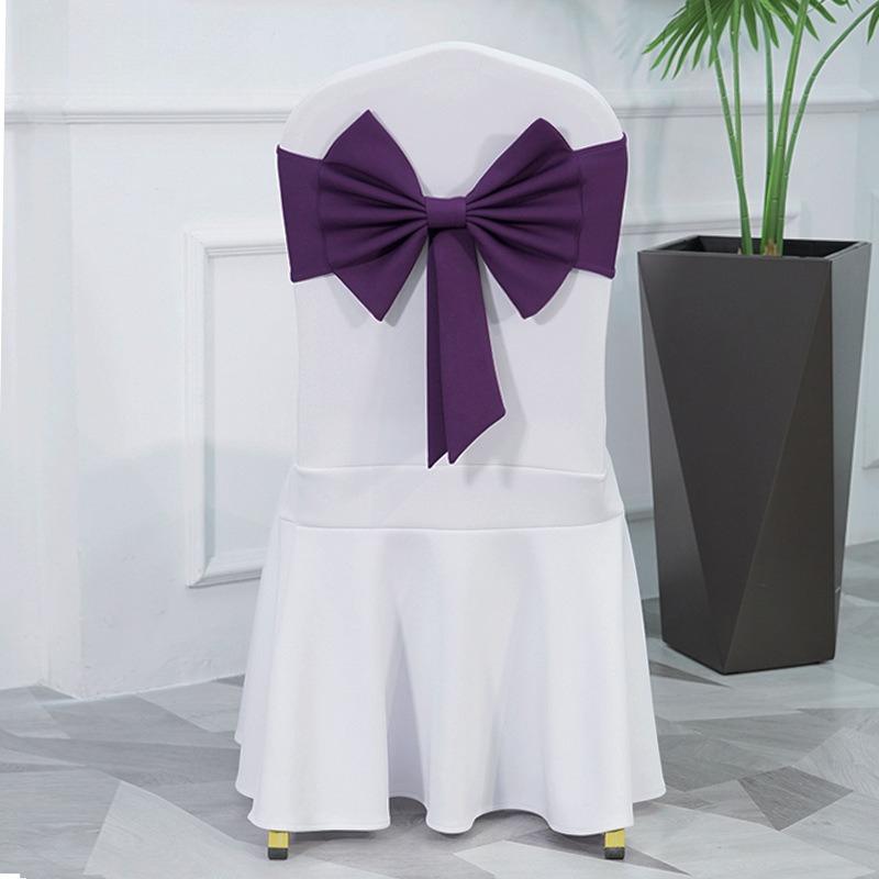 10PCS Thicken Spandex Chair Cover Band Ribbons Chair Tie Backs for Party Banquet Decor Wedding Decoration Knot Chair Bow Sashes