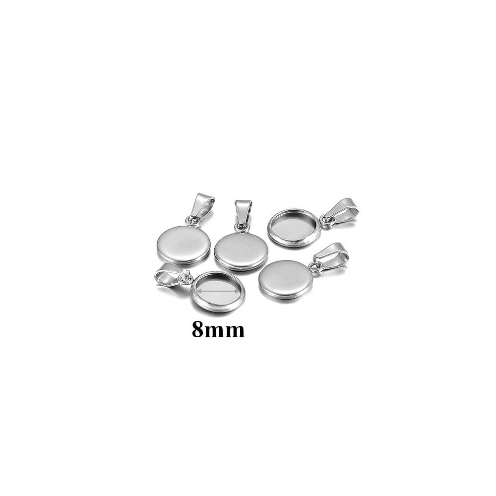 

10pcs Fit 10 12 16 20 30mm Stainless Steel BlankCabochon Cameo Base Settings Tray Bezels Pendant Charms for DIY Jewelry Making