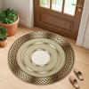 Luxury Gold Geometric Pattern Round Rug Non - Slip Decorative Carpet for Entryway Bedroom Living Room Home Decor Floor Mat