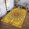 Mandala Pattern Carpet with Vibrant Yellow and Red Bohemian Style Design Suitable for use as an anti-slip for living room bedroom sofas