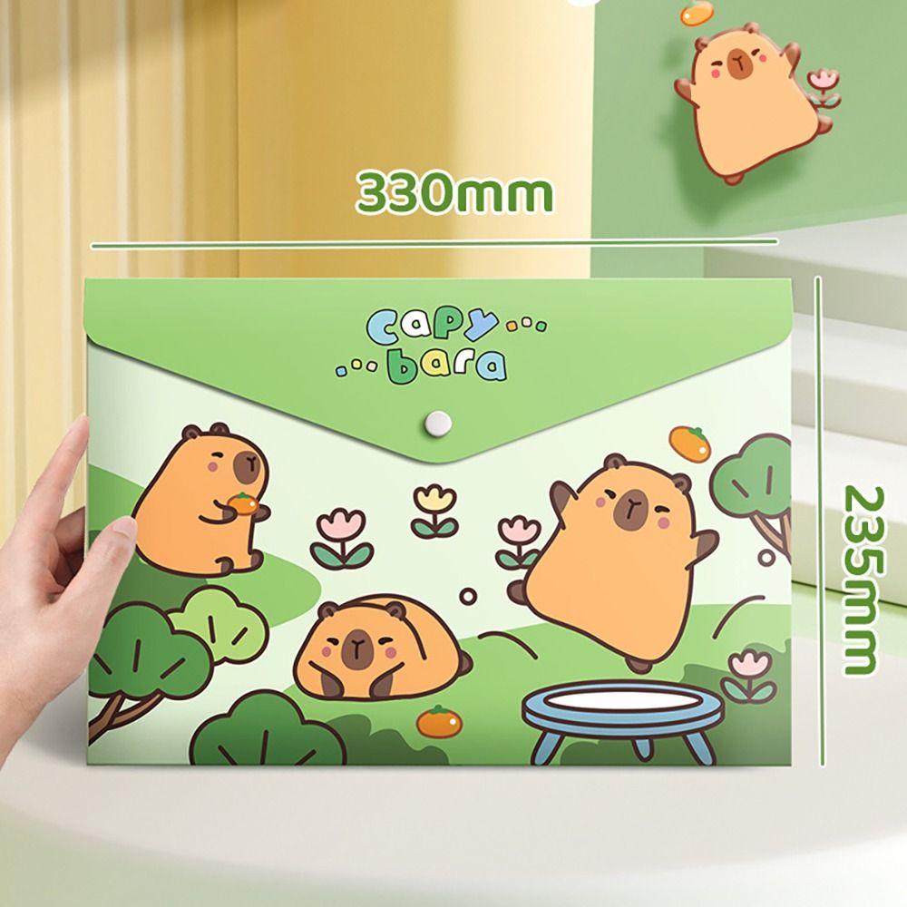 5PCS/Set Large Capacity File Bag Snap-fastener Document Bag Portable A4 File Folder  School Office