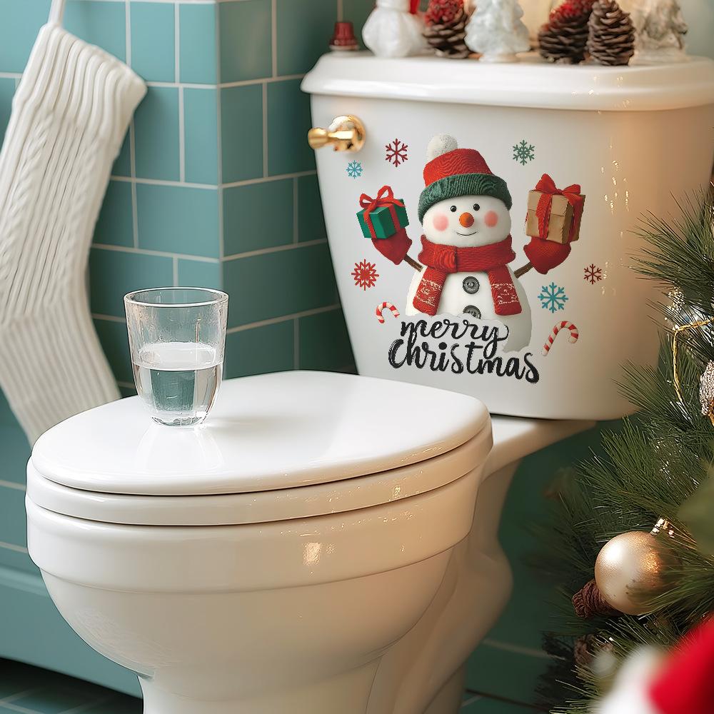 Personalized Christmas Snowman Snowflake Gifts and English Slogan Bathroom Decoration Stickers